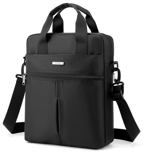 zhongningyifeng Hommes 14 pouces ordinateur portable Messenger sac nylon grand sac à bandoulière affaires imperméable à l'eau noir Casual voyage de travail en plein...