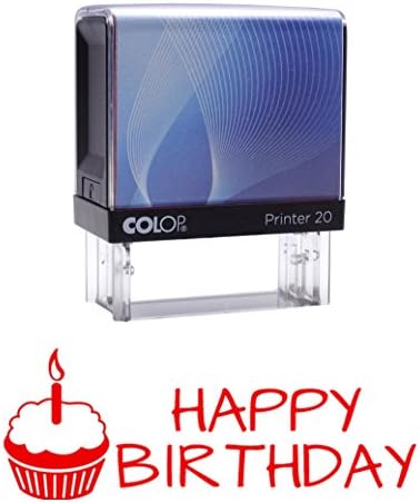 Happy Birthday Self Inking Rubber Stamp Custom Colop Office Stationary P20 Mini Stamper