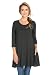 Frumos Tunics For Women 3/4 Sleeve Top For Leggings Charcoal 2Tone 2X-Large
