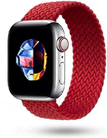 ایگرد | قیمت و خرید Stretchy Soft Braided Solo Loop Band Compatible with Apple  Watch Series 6/5/4/3/2/1/SE 38mm 40mm 42mm 44mm 38/40 Small Red