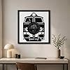 EVEVO Wall Decoration Made of Vinyl Record in Frame 32 x 32 cm Train Vinyl Wall Art Steam Train Gift for Railway Fans and Collectors #2