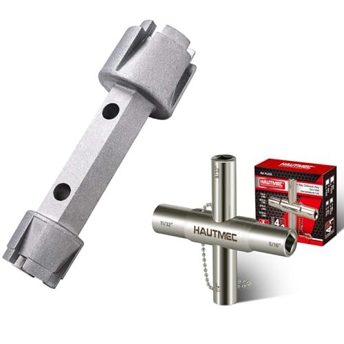 HAUTMEC Tub Drain Remover Wrench Bundle with 4 Way Water