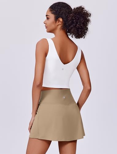 Image of PINSPARK Womens Tennis Skirt High Waisted Golf Skort with 2 Pockets Stretchy Athletic Skirts for Workout Pickleball Running