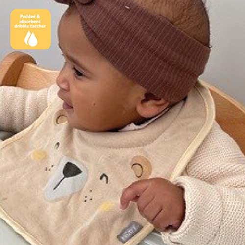 Nuby Snug and Dry Bibs Organic Cotton Machine Washable Padded Neckline 048526999460, One Size, (Pack of 4) - Image 4
