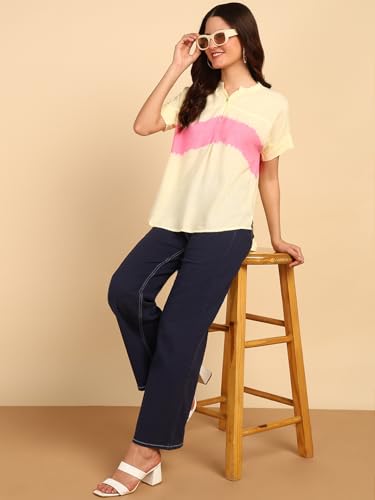 Image of Maaesa Hand Dyed Rayon Top for Women