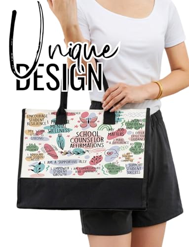 Bolsa tote de lona InnoBeta para consejeras, con cierre de cremallera superior y correa para el hombro, ideal para cumpleaños, Día de la Madre y Navidad miniatura 2