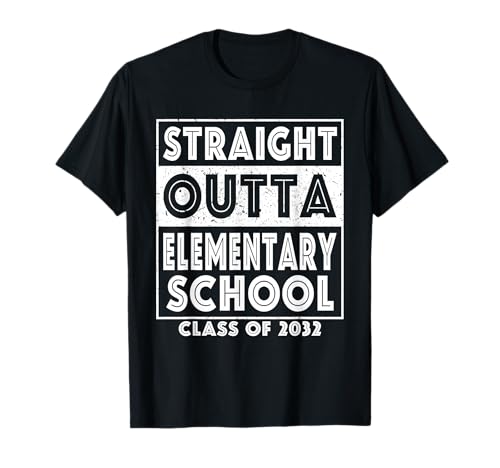 Straight Outta Elementary School Tee Class Of 2032 Graduate T-Shirt