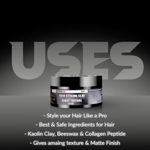 Leocor FANG Hair Styling Clay Wax for extra hold & texture | Strong hold Natural finish | Safe for hair No harmful chemicals| 100gm - Image 2