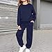 Girls Sweatsuit 2 Piece Outfits Fashion Crewneck Sweatshirts and Sweatpants Pockets Fall Winter (Navy, 2-3 Years)