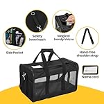 Conlun Dog Carrier Soft Sided, Large Cat Carrier with Inner Safety Leash, Pet Transport Carrier for Large Cats and Medium Dogs up to 20 Lbs, Collapsible Travel Puppy Carrier Bag -Black L - Image 5
