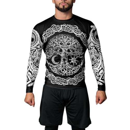 Viking Long Sleeve Compression Shirt for Men MMA BJJ Jiu Jitsu Training Baselayer Skin Performance Fit Rash Guard4