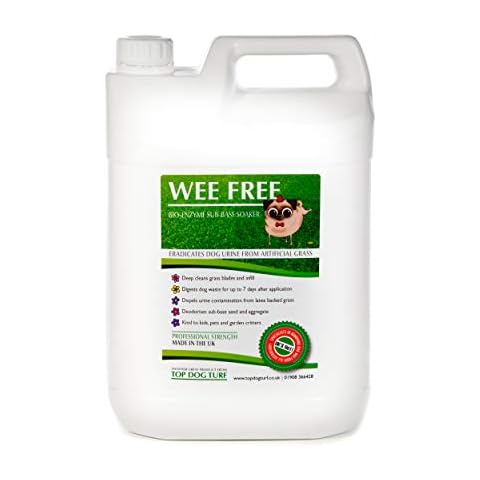 WEE FREE 5 Ltr Artificial Grass Cleaner and Pet Odour Eliminator for Dog Urine - Disinfectant, Neutraliser and Deodoriser for Dog Wee on Astro Turf and Fake Lawns. Safe for Dogs and Animals Cover