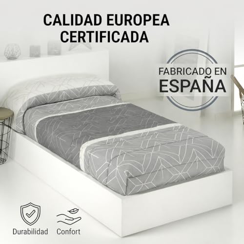 Edredón ajustable de microfibra estampado gris DOLI 250 g 4