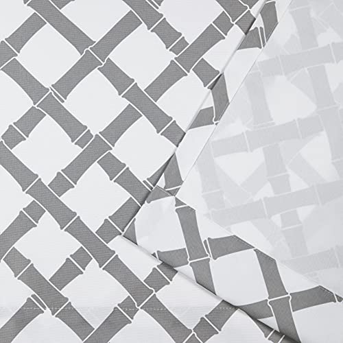 Exclusive Home Bamboo Trellis Indoor/Outdoor Light Filtering Grommet Top Curtain Panel, 54"X84", Grey/White, Set Of 2 #TOP25