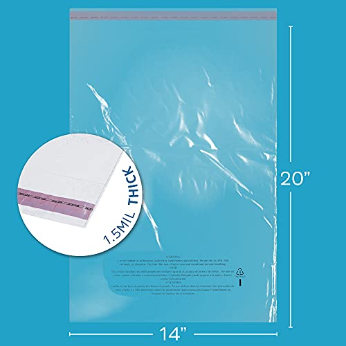 GPI - Pacote com 100 sacos de poliéster autoselados transparentes de 35,5 x 50,8 cm, 1,5 mil - sacos