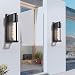 Maxax 2-Pack Dusk to Dawn Wall Sconces, Outdoor Wall Lamp, Rectangular Waterproof Porch Wall Light, Hammered Glass Mounted Light Fixture for Entryway, Garage, Patio, Yard, Matte Black