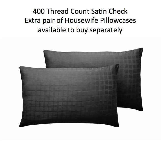 Lavish Label Luxury 400 Thread Count Duvet Cover Set (200 x 200 CM) with 2 pillowcases (50 x 75 CM), Black, Double - Image 4