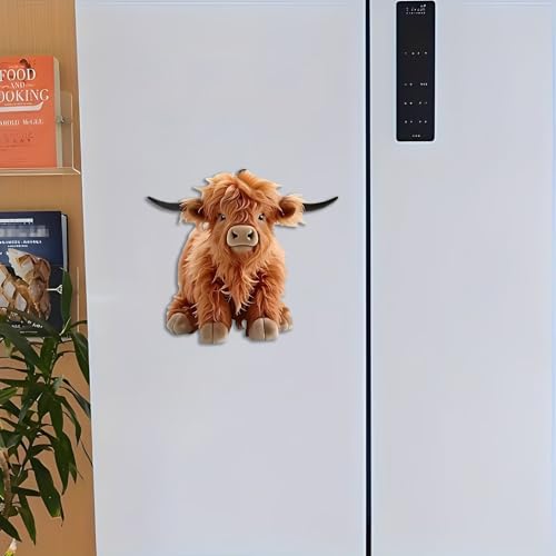 Imán de nevera vaca gala adorable acrílico miniatura 4