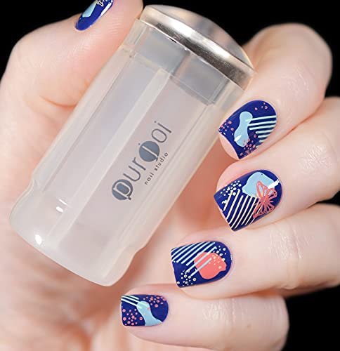 Clear Nail Art Stamper Jelly Stamping Clear Nail Art Stamping Stampers Clear Jelly Nail Art Stamping Stamper Soft Squishy Nail Art Kit DIY Nail Stampers (Frosted 2.8 cm)