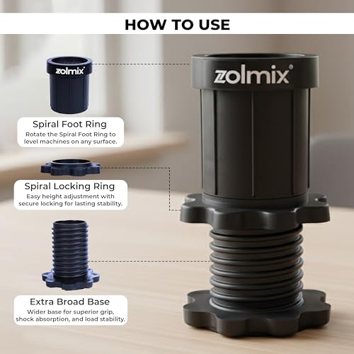 Image of ZOLMIX Height Adjustable Washing Machine Stand | Anti Vibration Pads | 4 Pc