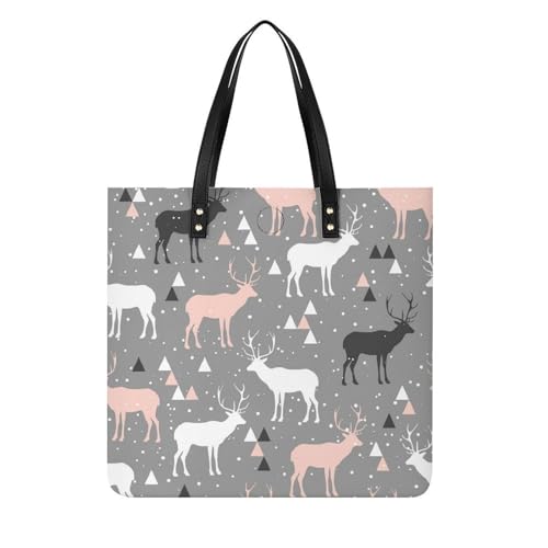 Sac à bandoulière renne de Noël grand format 39x39cm pour femmes