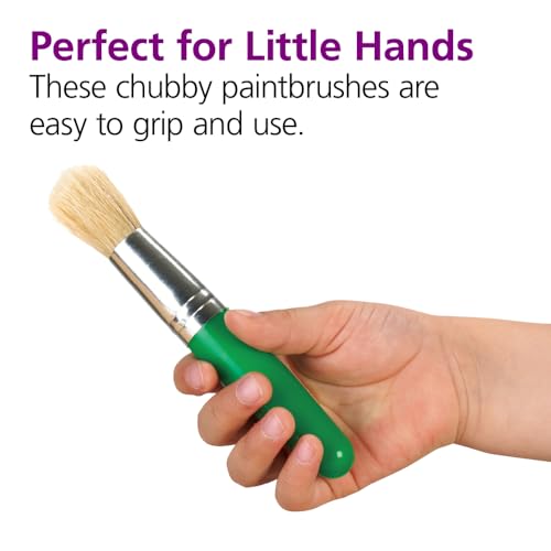 Colorations Stubby Plastic Brushes, Set of 24, Kids Paint Brushes, Paint Brushes for Children, School Art Supplies, Art Supplies, Craft Projects, Ideal for Small Hands, Ideal for Most Paint Mediums - Image 6