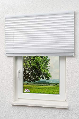 LYSEL Outlet - Plissee Thermo freihängend Reinweiß - Plissee in der Größe (Bx H) 140cm * 160cm