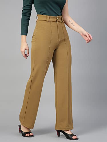 Image of KOTTY Women Polyester Blend Solid Trousers
