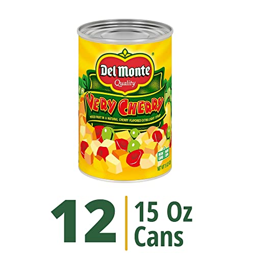 Del Monte Very Cherry Flavored Mixed Fruit In Extra Light Syrup, Canned Fruit, 12 Pack, 15 Oz Can #TOP1