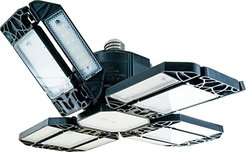 Preisvergleich Produktbild SCHWAIGER -658255-360° LED-Garagen- / Werkstattleuchte mit 13 verstellbaren Panels / individuell einstellbar / mit E27 Sockel / mit extra Schutzglas / für die Garage oder Werkstatt