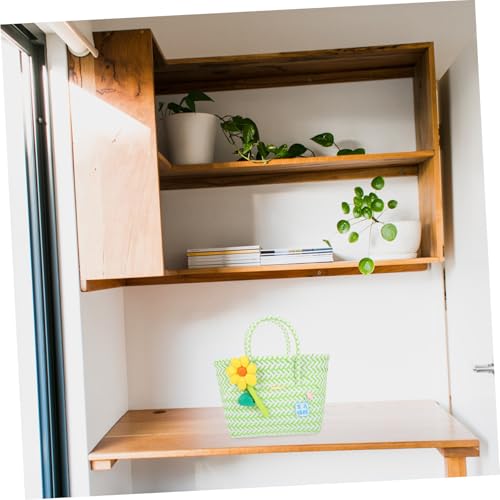 Alipis Woven Bag Handles Cotton Rope Storage Basket Craft Tote Organizer Versatile Extra Large Basket for4