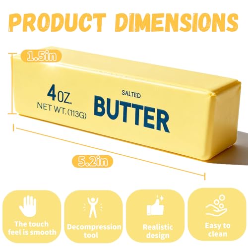 Slow Rebound Cute Butter Squeeze Stress Balls, 2026 New Realistic Soft Butter Stick Fidget Toy,Slow Rising Portable Squishy for Adults Anxiety & Stress Relief, Sensory Gifts for Office, Home (2pcs) - Image 2