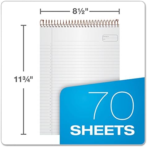 AMPAD Gold Fibre Project Planner, Top-Wire Bound, 8-1/2" x 11-3/4", Project Rule, Navy Cover, 70 Sheets (20-815) , White