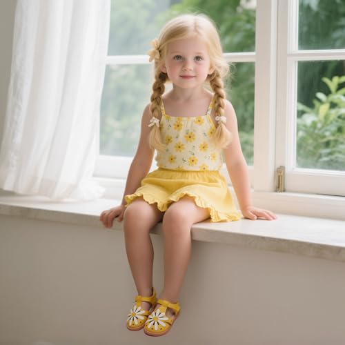 Image of Otter MOMO Girls Open Toe Princess Flat Sandals with Comfort Sole Summer Sandals