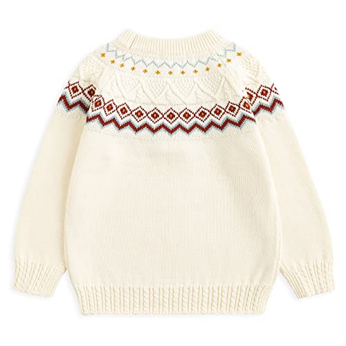 Curipeer Boy's Girl's Cable Knitted Crew Neck Sweater Fall Pullover 1-8Y2