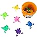 12 Stück Springende Frösche aus Kunststoff mit Eimer, Bunte springende Frösche, Lustige springende Frosch Spielzeuge Passend für Kinder Gastgeschenke Goody Tasche Füller