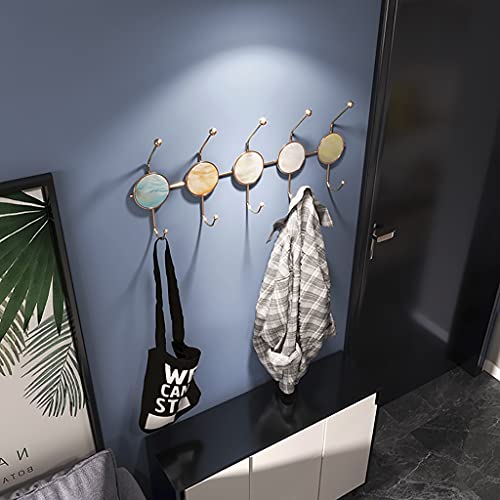 Perchero de Metal con 5 Ganchos Dobles Perchero montado en la Pared, (10 Ganchos) Perchero Soporte de Pared para Monedero Ropa Chaqueta Mochila Entrada