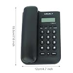 Corded Basic Landline Phone, TelPal FSK/DTMF Simple Caller ID Telephone with LCD Incoming Call Number Display, Small Desk/Wall Mountable Analog Phone for Home Office (Black) - Image 2
