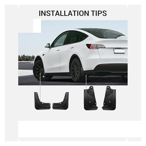Garde-boue pour Tesla Model Y 2020-2024 sans perçage avec ruban adhésif