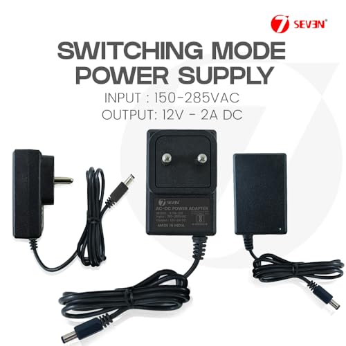 Image of 7SEVEN 12V 2Amp Dc Adapter for CCTV Camera Power Supply Dvr Set Top Box Led Strip Light Car and Bike Toy Charger Dc Motor Modem Router, Ensure Pin Size