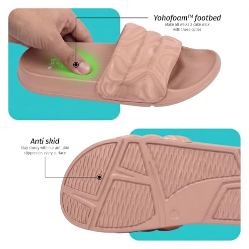 Image of YOHO Women Sliders Dolphy Nova | Snug Fit, Comfortable, Soft and Lightweight Slip Ons, Home Wear Chappal, Flip Flop Footwear for Woman /Ladies /Girls
