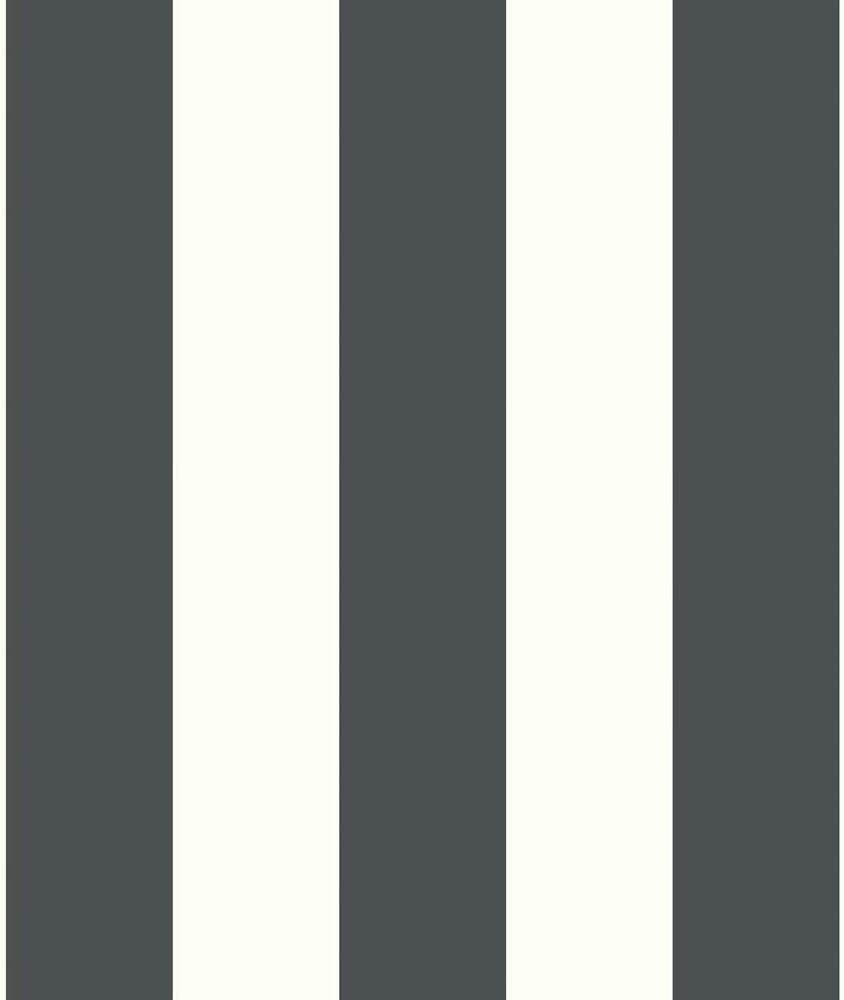 RoomMates RMK11082WP Black Awning Stripe Peel and Stick Wallpaper, 20.5 in x 16.5 ft