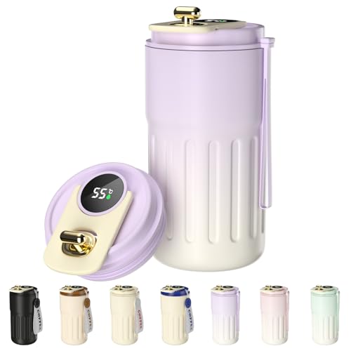Homealexa Coffee Cup Travel Mugs, Vacuum Insulating Cup 316 Stainless Steel, LED Touch Screen Temperature Gauge