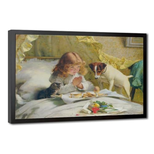 Impression sur toile Suspense 1894 Charles Burton Barber cadre suspendu bureau