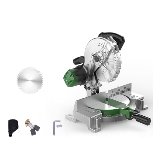1800W 6000r High Speed Chainsaw 0 to 45 Cutting Angle Adjustable Miter Saw with Automatic Rebound Protective Cover for Trimming Work, Cabinetry, And Furniture Making