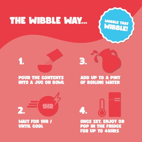 Wibble Jelly Crystals, Strawberry Natural Jelly Powders, Quick Set, 12 Pack, Low Sugar, Plant-Based, Low Calorie Snack, Healthy Dessert, Serves 4, Vegan Jelly Crystals, Vegetarian Jello Powder, Sweets - 5