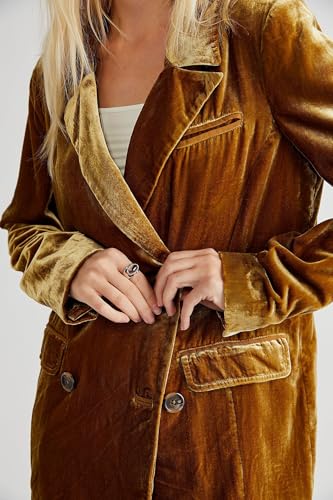 CHARTOU Women Fall Velvet Blazer Jacket Lightweight Lapel Collar Office Work Dressy Jacket3