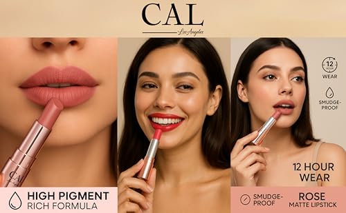 Image of CAL Losangeles Bullet Matte Lipstick, Long Lasting & Smudge Proof Lip Color for Womens Everyday Use with Nourishing & Hydrating Formula, Lipsticks for Girls /Women(Rich Orchid)
