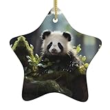 Design exquis : ce pendentif MJHKXLJ Panda dans la forêt en céramique imprimé étoile de Noël dispose d'un design complexe et de couleurs vives, ce qui en fait un élément remarquable dans toute décoration de vacances. L'artisanat exquis garantit qu'il résistera à l'épreuve du temps, devenant un souvenir de Noël unique en son genre que votre famille chérira pour les années à venir.