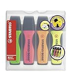 Disponible en 4 colores Stabilo Boss Executive - Rotuladores fluorescentes (4 unidades), color verde, rosa, naranja y amarillo